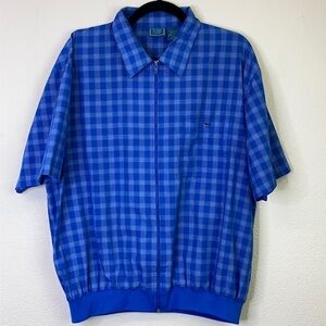 Vintage Men’s Zip Front Short Sleeve Shirt Large